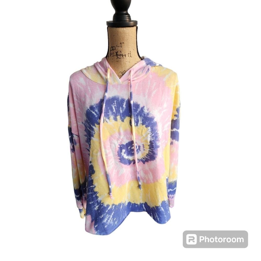 Self Esteem Cropped Hoodie Womens SZ 1X Y2K Hippie Rainbow Boho Kidcore Hooded